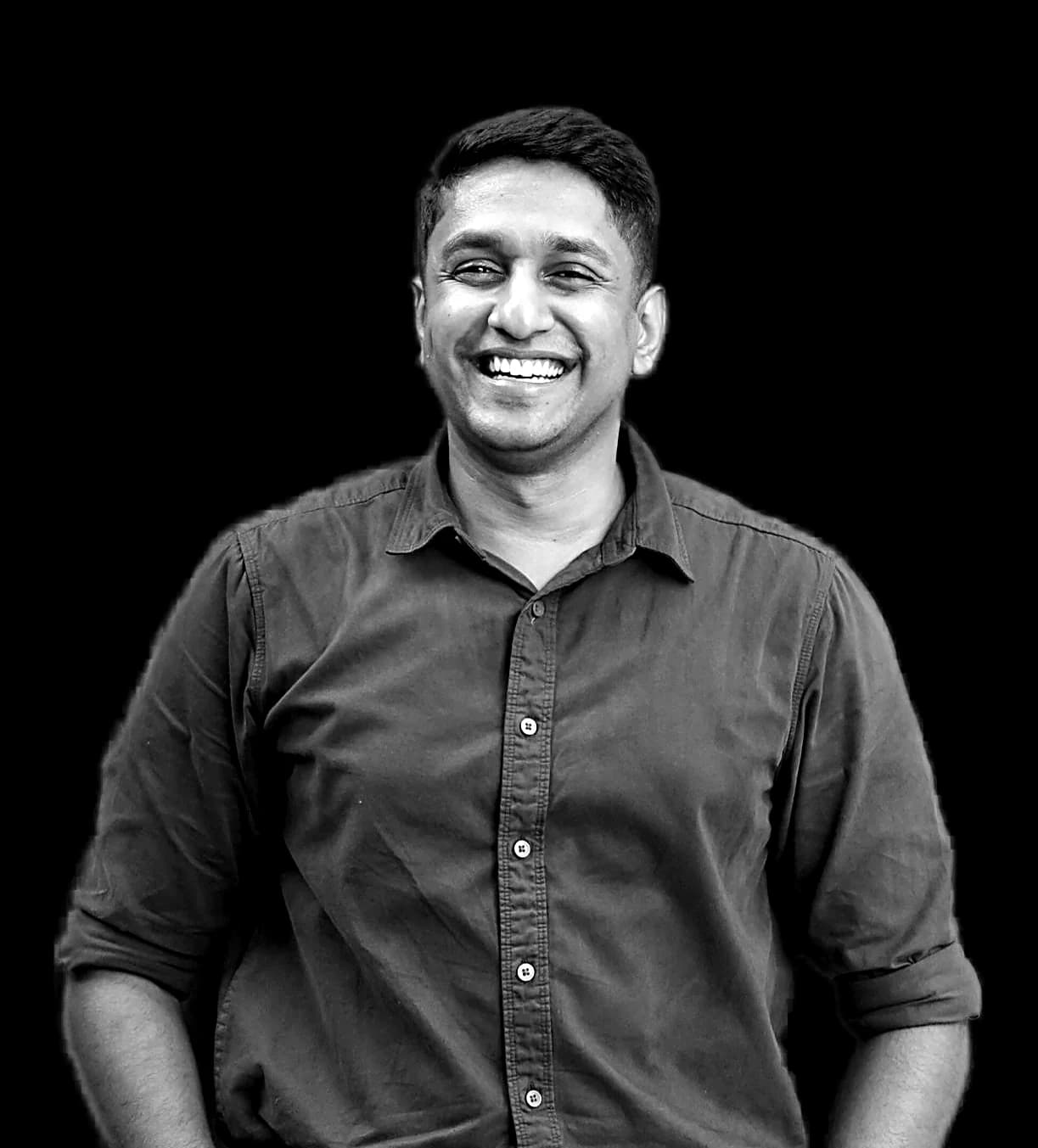 Dalvy Mathew, black and white portrait